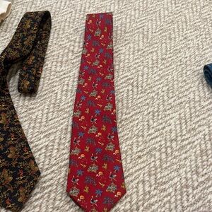 Salvatore Ferragamo Red and Blue Patterned Tie